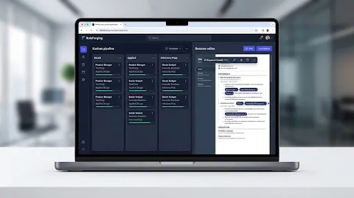 Application Tracking Kanban board